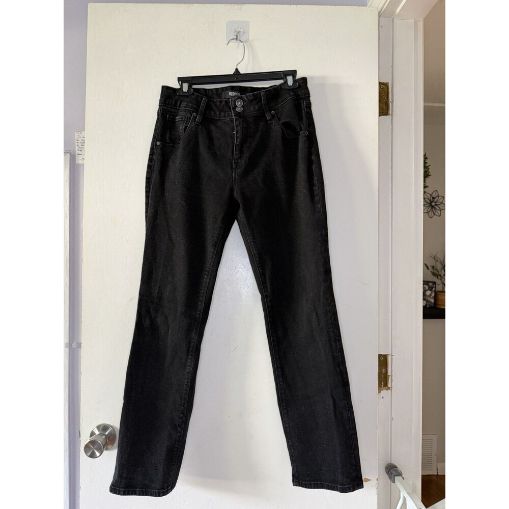 Hudson Women’s Bootcut Jeans Size 10 Black Solid 5-Pocket Button Closure